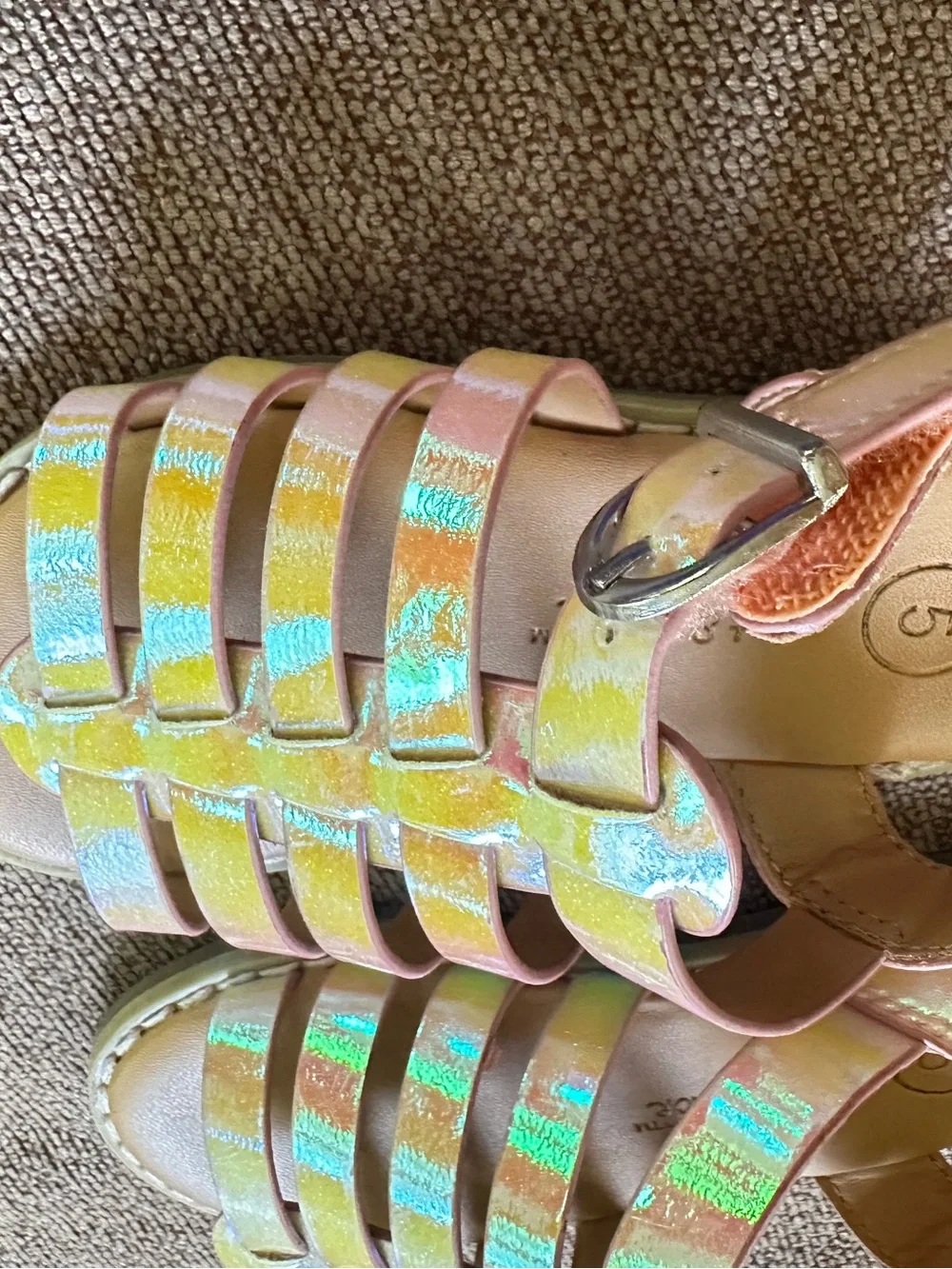 Cat & Jack Toddler Girls Size 5 Iridescent Sandals